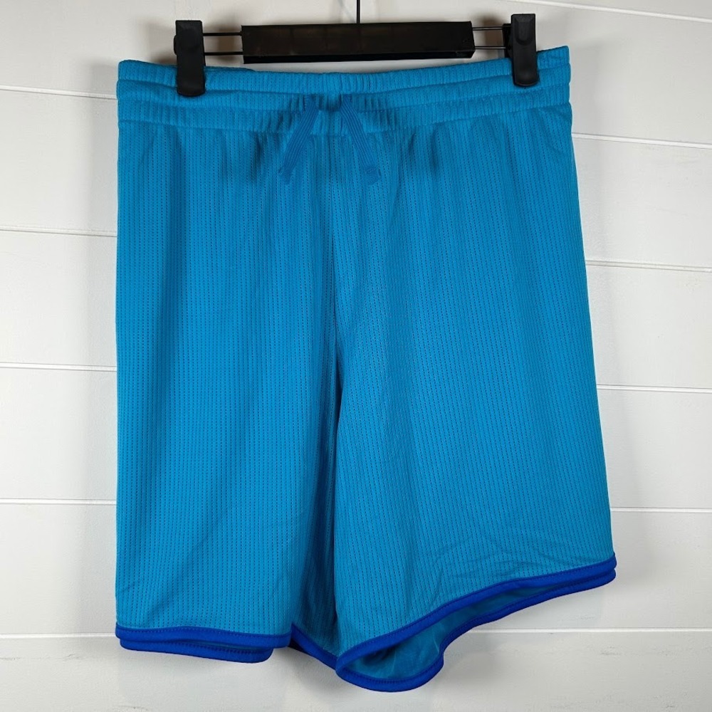 Danskin Now Womens 4X Turquoise Blue Mesh Athletic Workout Shorts 26W-28W